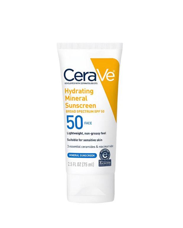 Cerave Hydrating Sunscreen Broad Spectrum Spf 50 Face Mineral Sunscreen 75ml