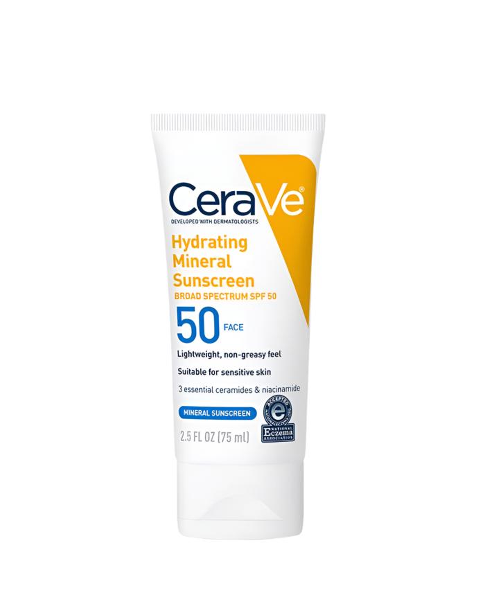 Cerave Hydrating Sunscreen Broad Spectrum Spf 50 Face Mineral Sunscreen 75ml